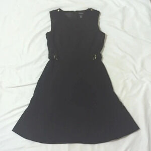 WHBM Sleeveless Side Buckle Dress, Color Black Size 4